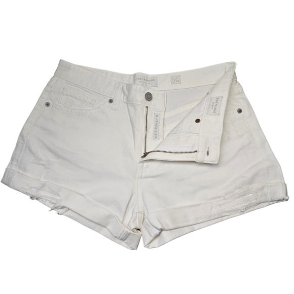 Women's White Denim Shorts - Picture 3 of 6